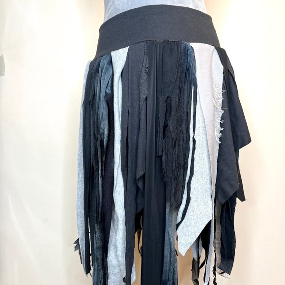 Gray Mummy Skirt Size Small Medium Fringe Top Cosplay Costume Tattered Torn Goth - Picture 15 of 15